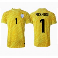 Camiseta Inglaterra Jordan Pickford #1 Portero Segunda Equipación Replica Eurocopa 2024 mangas cortas
